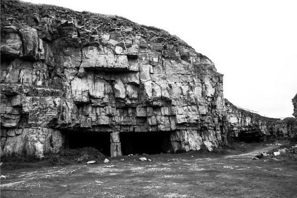 B&W photo of Winspit Quarry